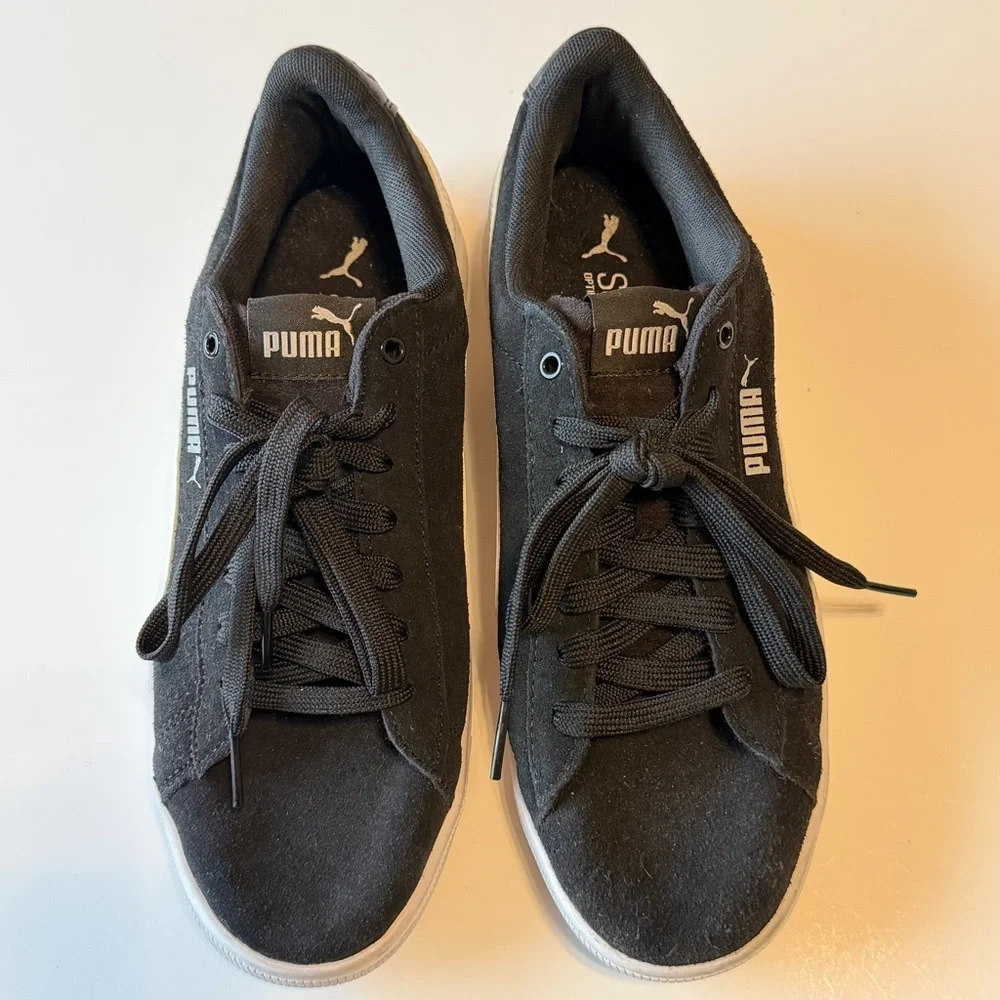 PUMA Women's Vikky 3.0 Lace Up Sneaker Black/White/Silver 9.5 US - Picture 3 of 15